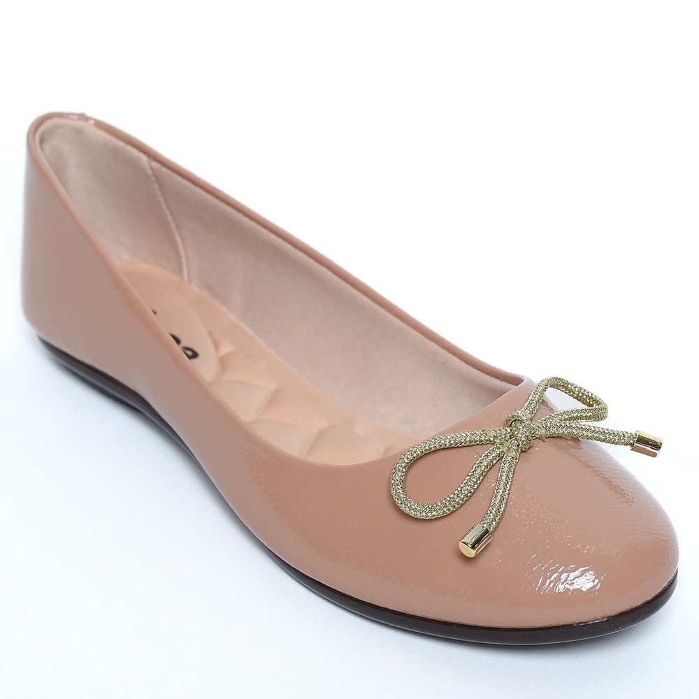 Sapatilha Moleca Verniz Siena Laço Feminina – Nude