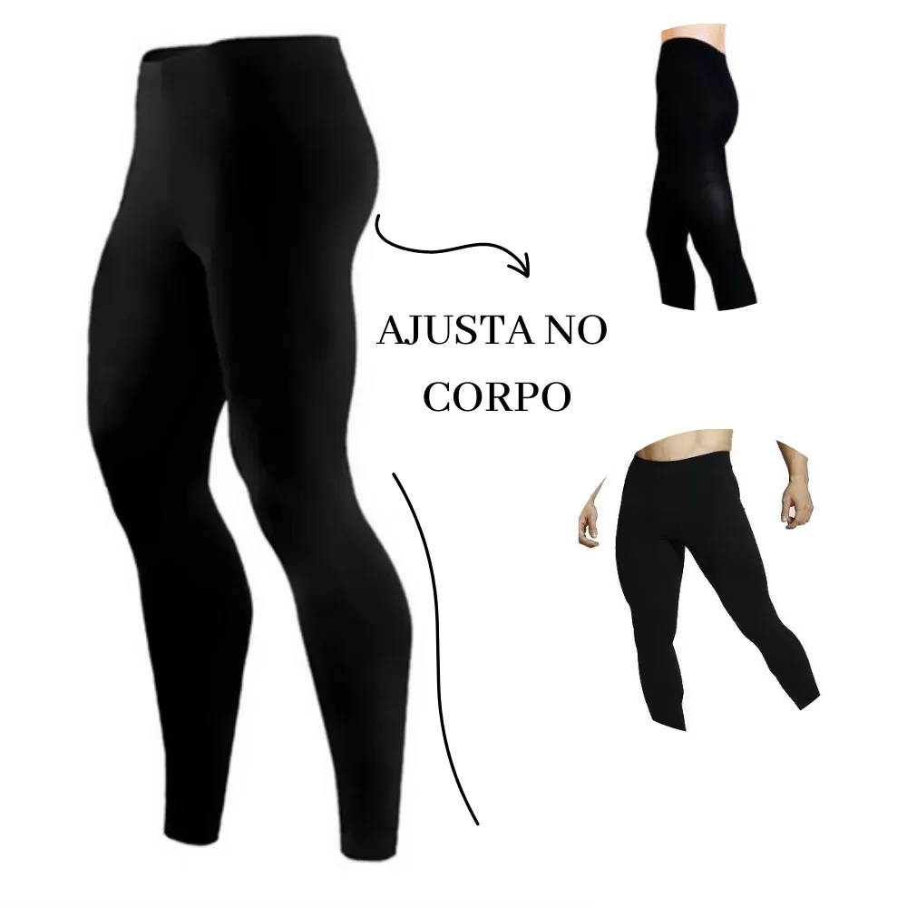 Kit 3 Meia Calça Térmica Masculino Forro Flanelada Frio Sem Pé Confortável