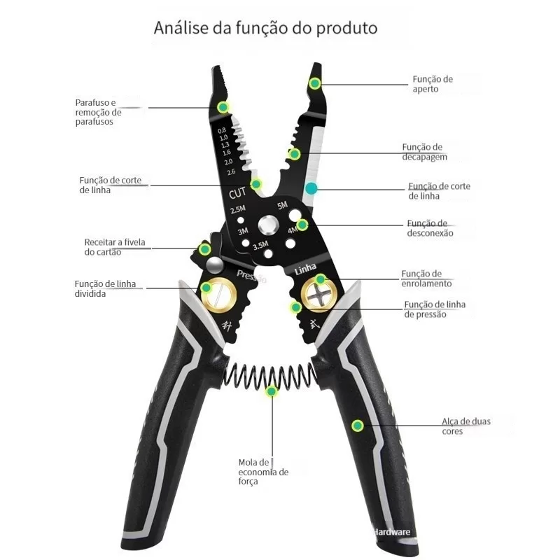 Eletricista Ferramenta Especial Alicate De Decapagem Multifuncional Novo Estilo De Arame/Vise