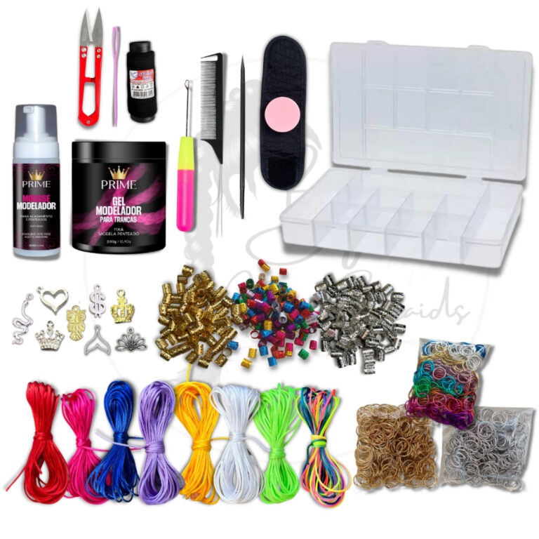 Kit Trancista Completo 458 acessórios p/ tranças
