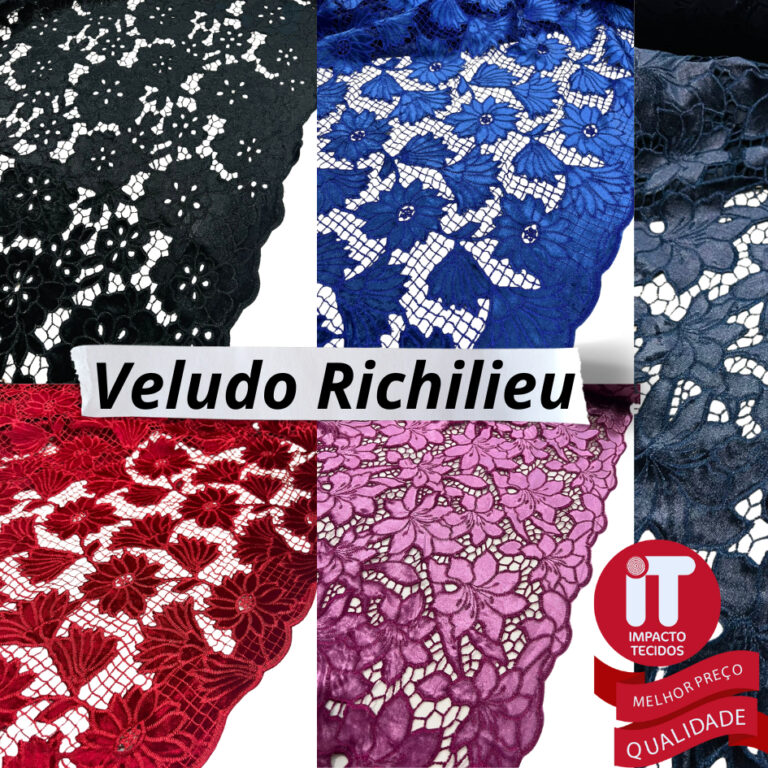Tecido Renda Veludo Richilieu 1 metro x 1,40