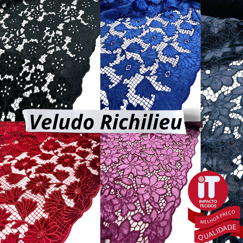 Tecido Renda Veludo Richilieu 1 metro x 1,40