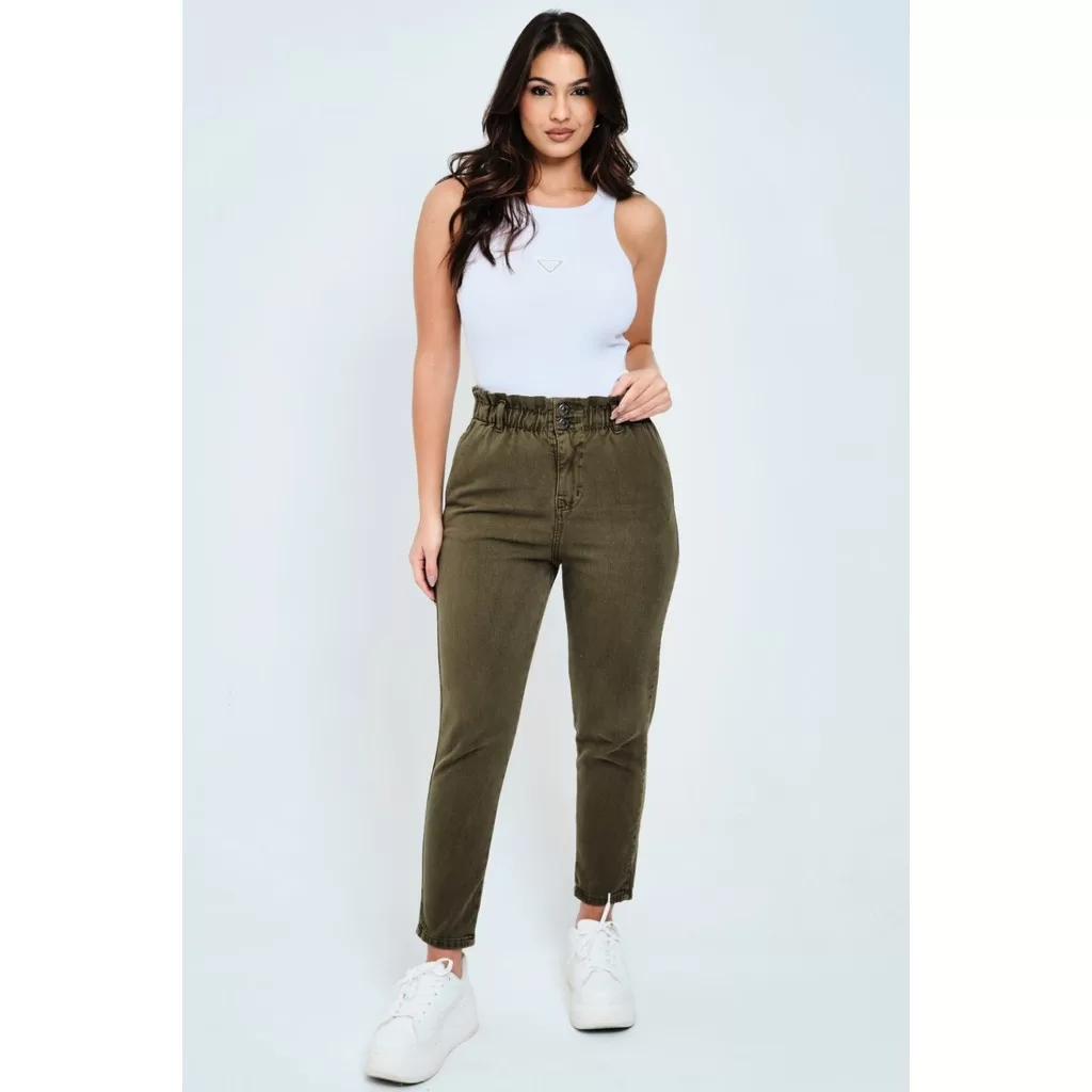Calça Sarja Feminina Clochard Planet Girls Verde Escuro