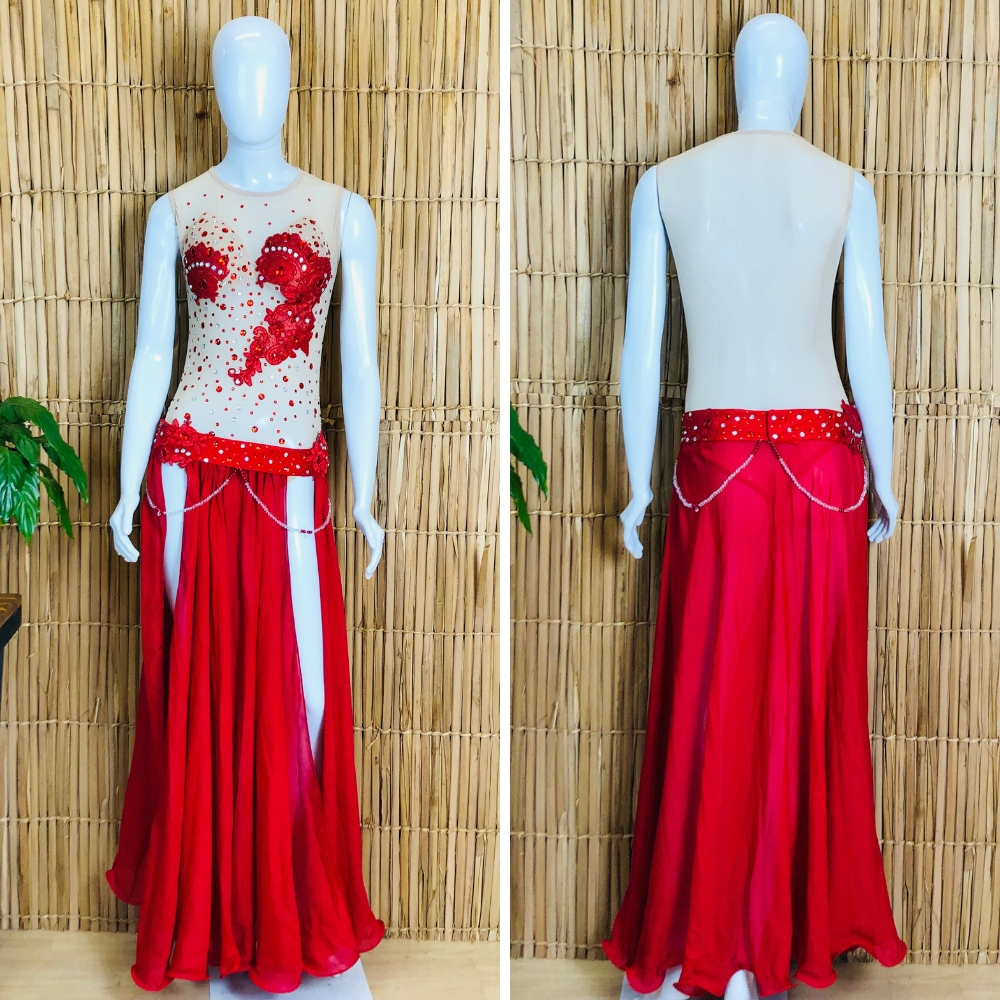 Dança do Ventre Traje Bordado Completo com Body – G44 – Pronta Entrega – TC-BODY71