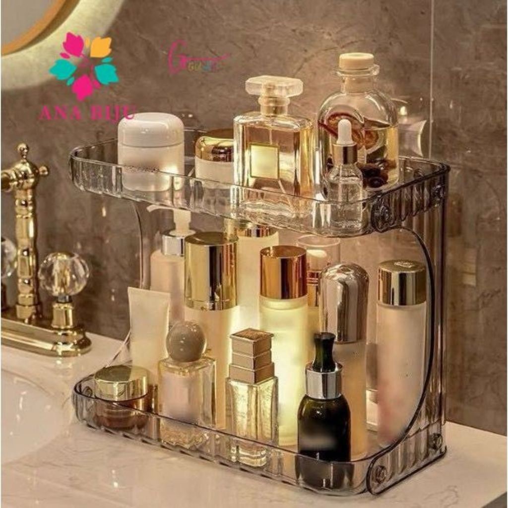 ANA 1108  Organizador Prateleira Diamante Acrílico Porta Maquiagem Beleza linhas