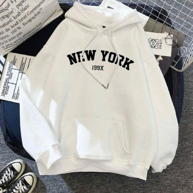 Moletom Feminino New York Blusa de Frio Canguru Ca