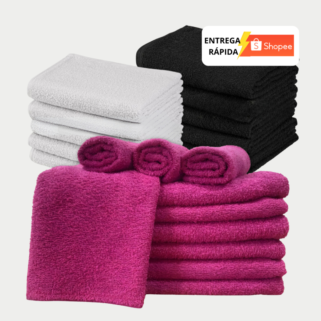 Kit 10 Toalhas de rosto Grande Felpudas para salão Laune Haus