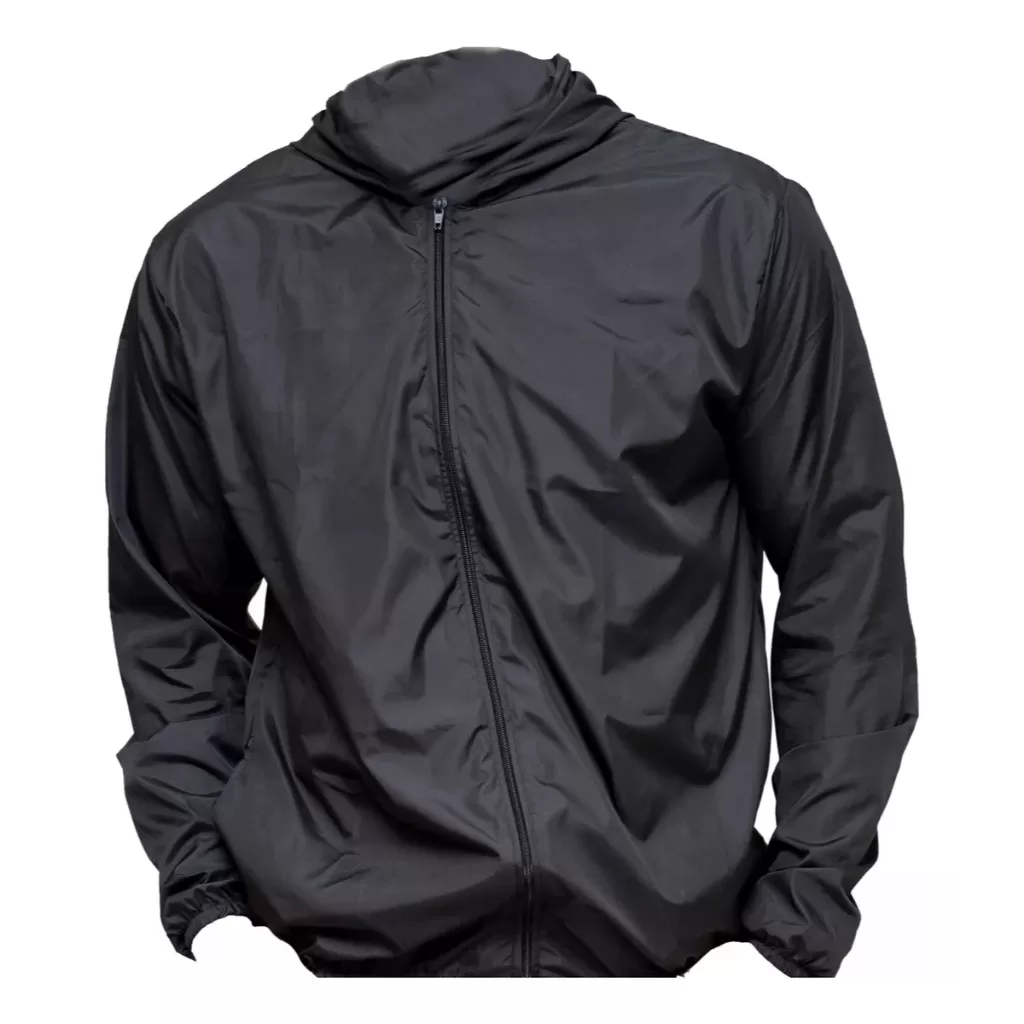 Corta Vento Jaqueta Masculino Lisa com Capuz e Bolso e ziper