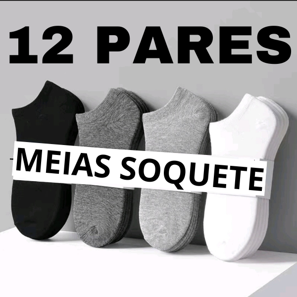 Kit 12 Pares Meias Soquete curta Algodão