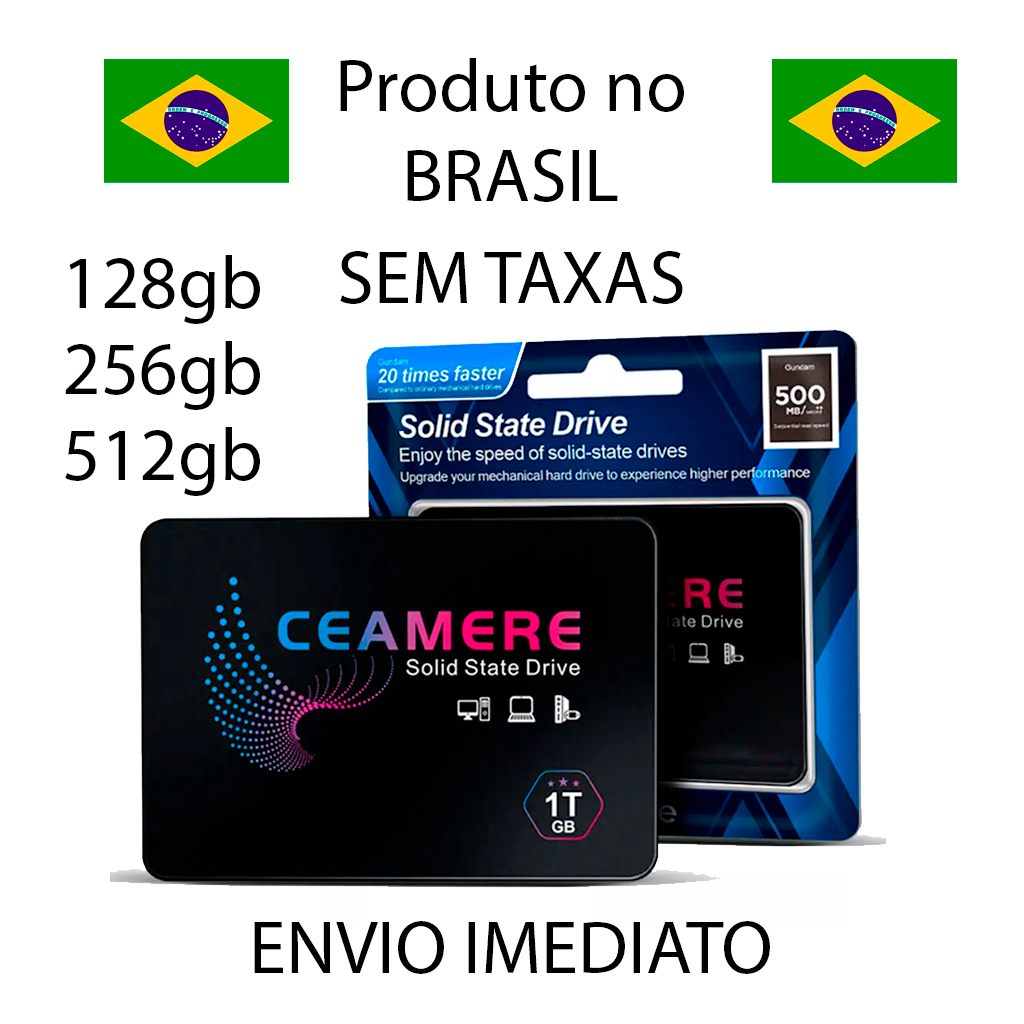 HD SSD 128GB 256GB 512GB CeaMere PRETO Sata3 NO BRASIL SEM TAXAS