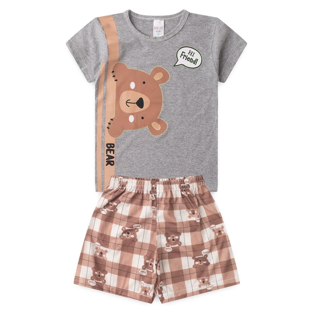 Pijama BRILHA NO ESCURO Infantil Menino Verão Bear Friend – Hey Kids