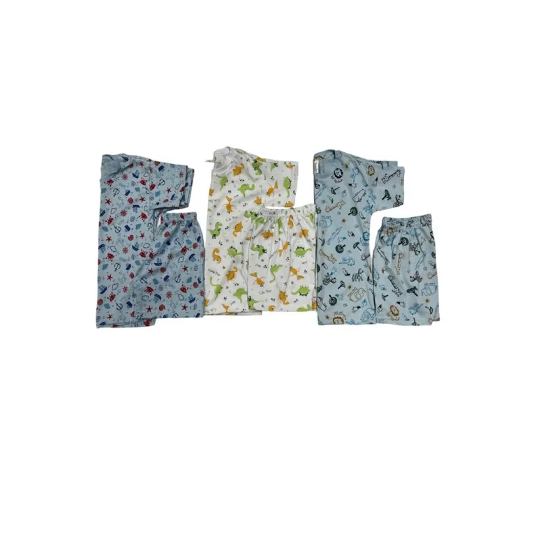 Kit 3 Conjuntos De Pijama Menino Curto Estampas Va