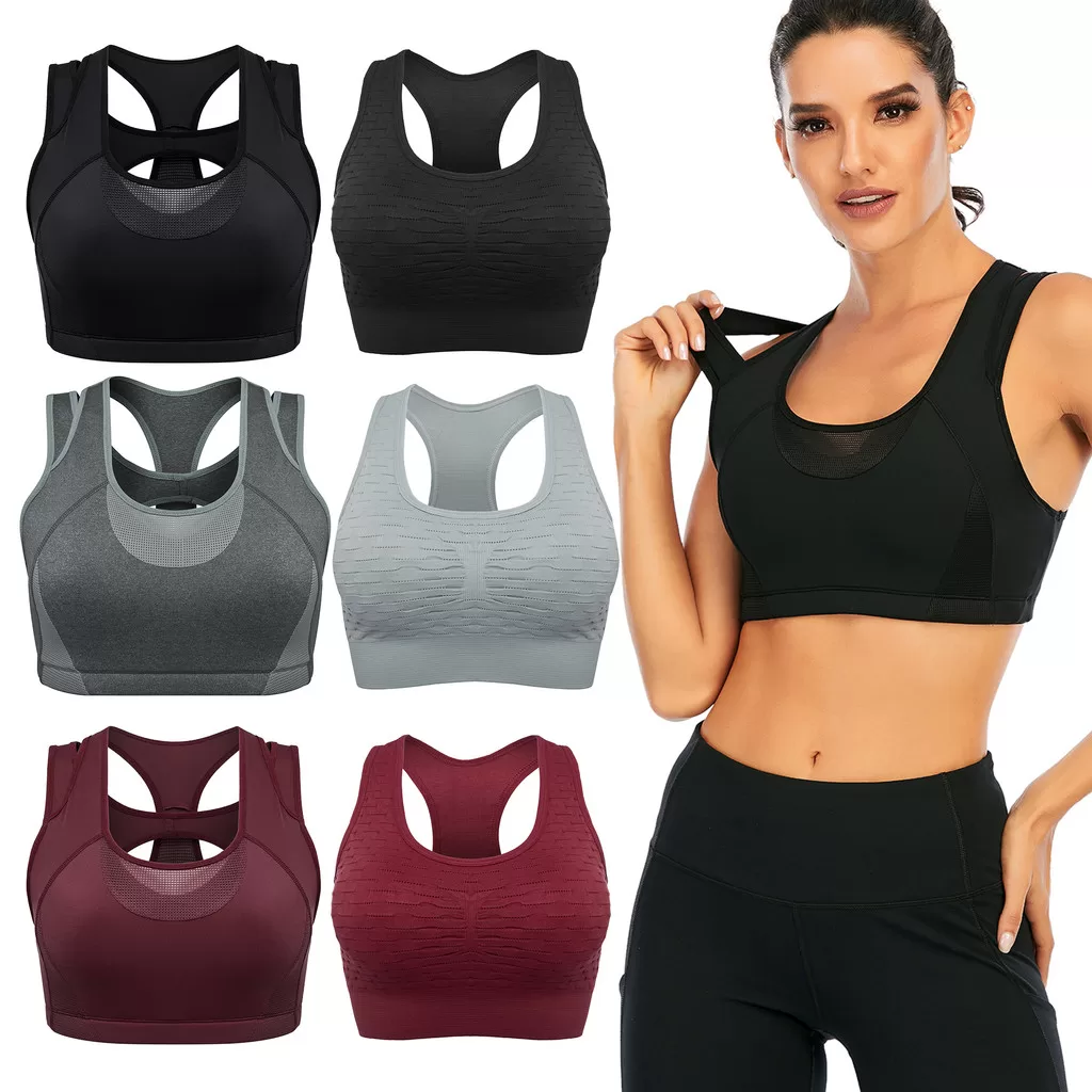 Hot Wind Sutiã Com Bojo Top Sem Costura Alta Compressão,Alças Largas e Tecido Confortável