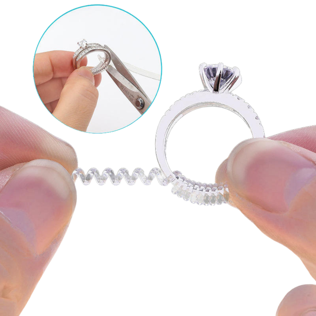 Ajustador de anel aliança redutor silicone regulador design discreto
