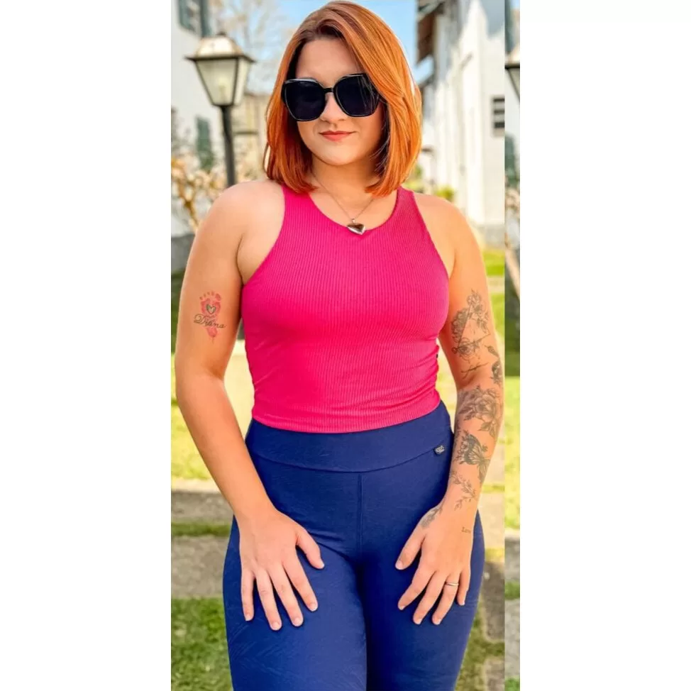 Cropped Regata Canelado Feminino Nibana – Conforto e Estilo S85