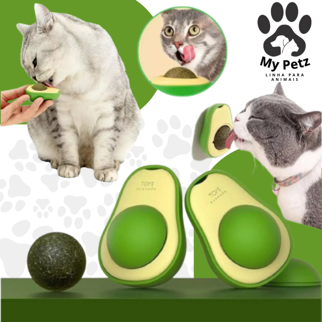 KIT Abacates de Brinquedo Para Gato Com Catnip Interativo para Gato Com Erva Natural de Gato
