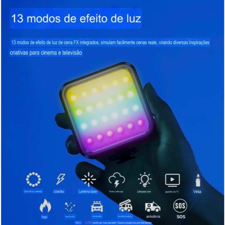 Mini Iluminador RGB 7w Led Para Fotos Videos Câme