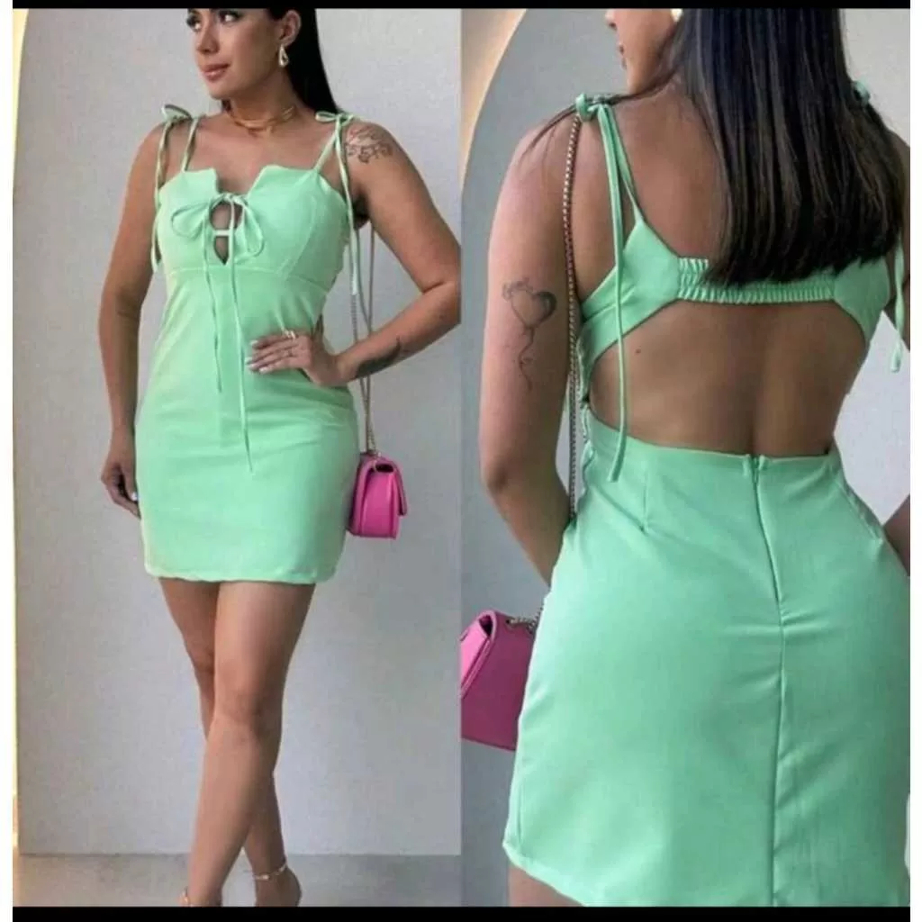 vestido macaquinho feminino alfaitaria decote nas costas