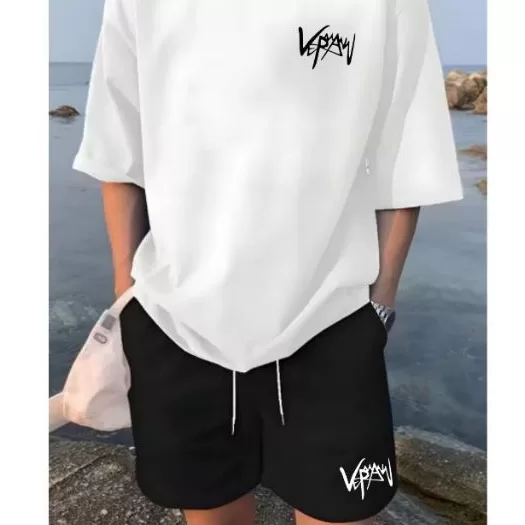 Conjunto Camiseta Oversized+Bermuda Moletom Mascul