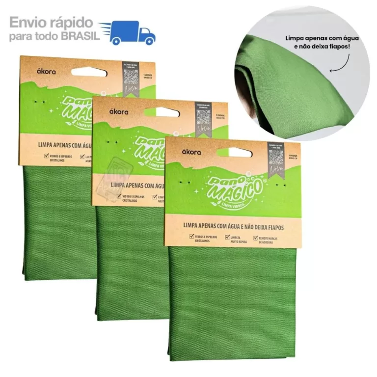 Kit Pano Mágico Limpa Vidros Ákora Original  Lim