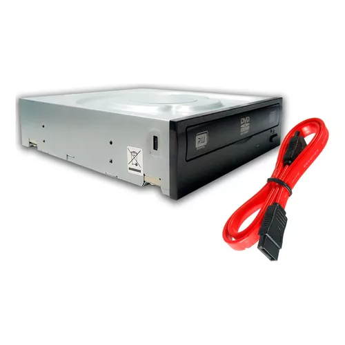 Gravador Interno De Cd/Dvd Sata Preto com cabo sat