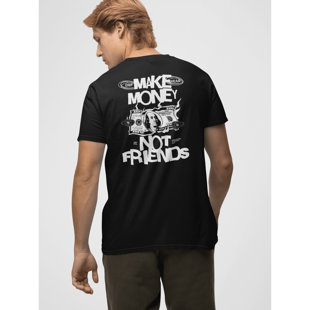 Camiseta Masculina 100% Algodão Gola Careca Blusa Streetwear Estilo de Rua Com Estampa Grande Make M