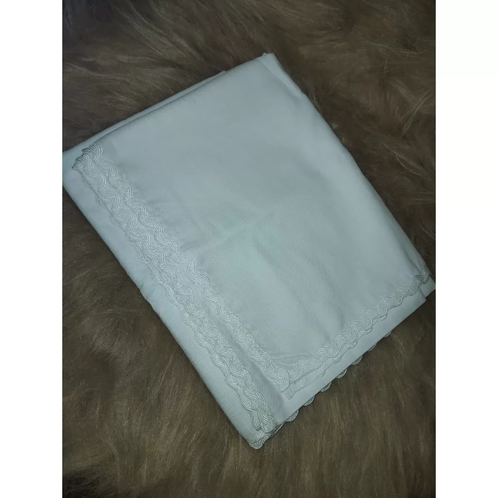 Pano da costa +pano de cabeça branco com renda GP36