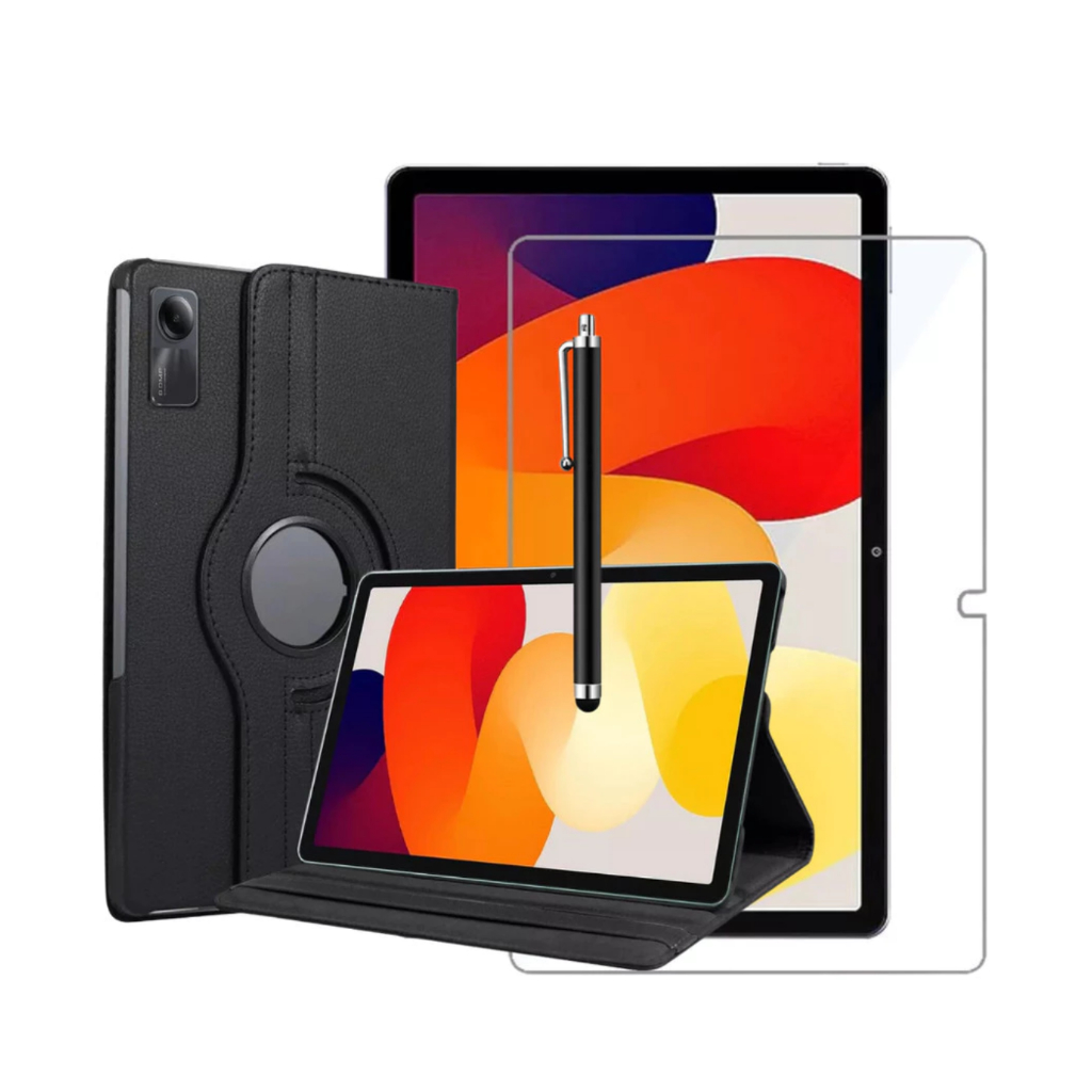 Kit Completo Capa Giratória + Película + Caneta Para Xiaomi Redmi Pad SE 11