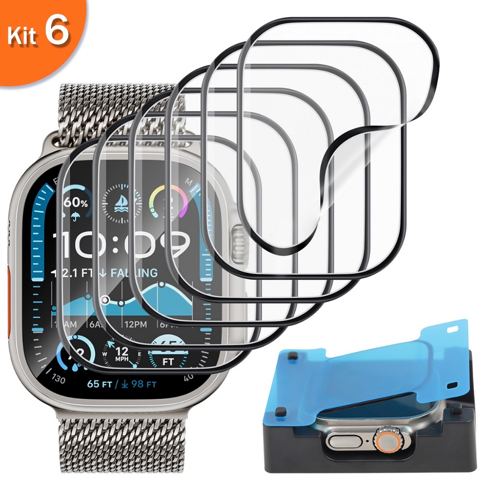 6 Película Protetora para Apple Watch Ultra 3 2 49mm 46mm 42mm 45mm 41mm 44mm 40mm series 11 10 9 8