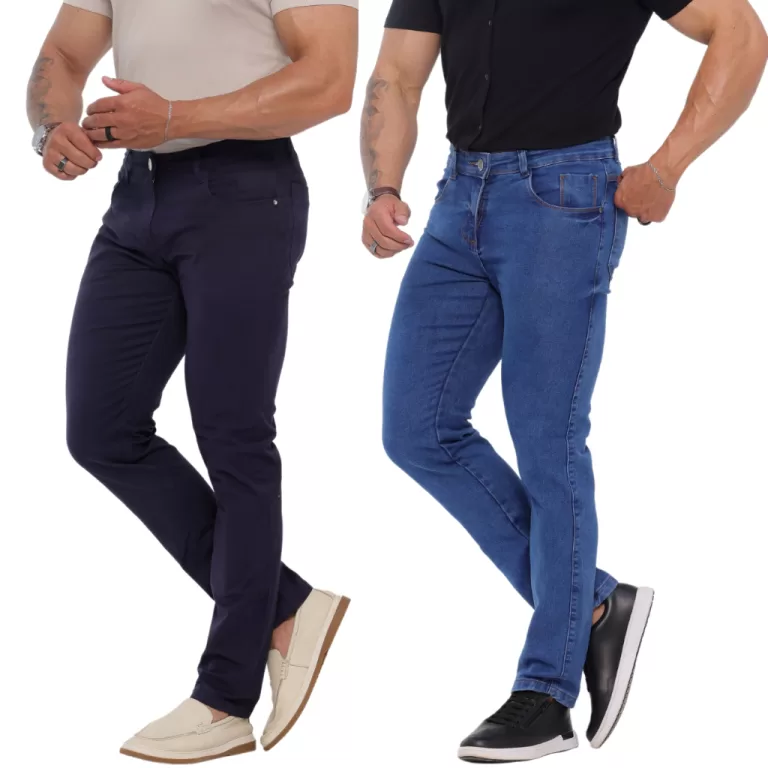 Kit 2 Calça Jeans Masculina Skinny Com Lycra Lava