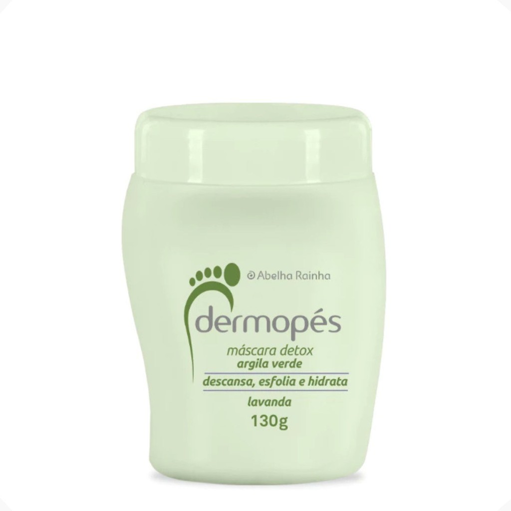 Máscara Detox Para Pés Lavanda Argila Verde Descansa Esfolia Hidrata Dermopés Abelha Rainha REF 2065