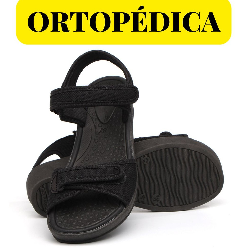 Sandália Feminina Palmilha Massageadora Conforto Para Pés Mod Ultraconforto Esporão Idosa Papete