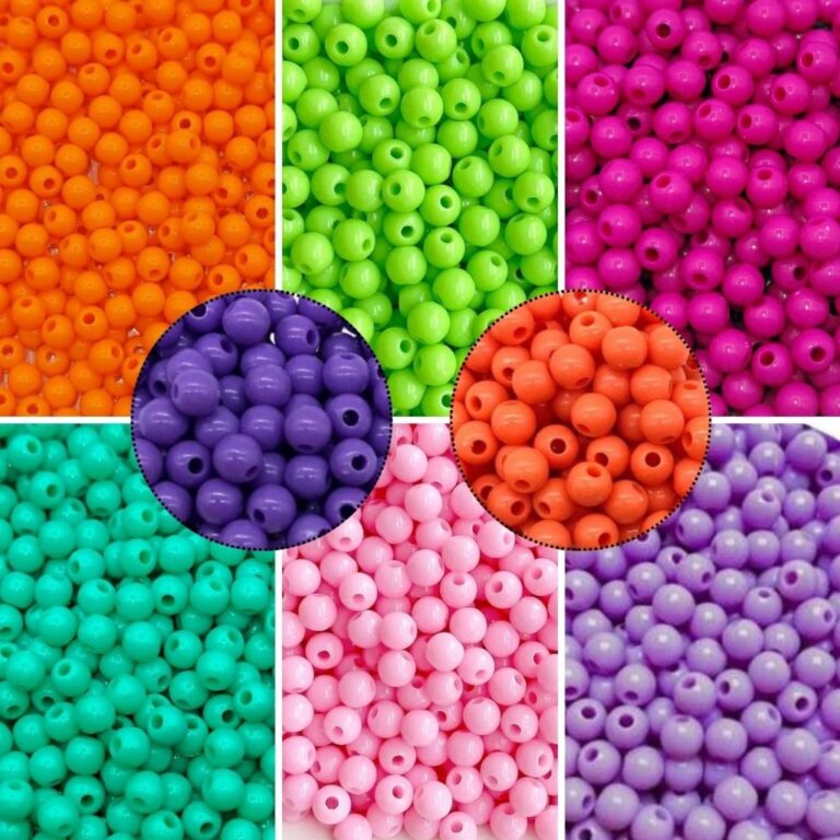 Bolas Missangas Coloridas 6mm Pulseira Colar Chnel