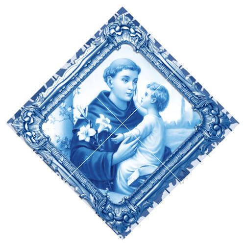 Quadro Imagem Santo Antonio Azulejo Alta Durabilid
