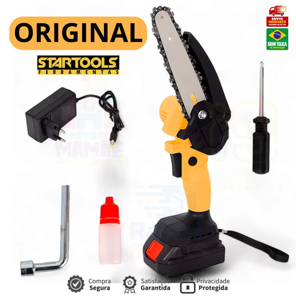 Mini Moto Serra Bivolt Portatil Eletrica a Bateria Lítio 21V 6P original Startools