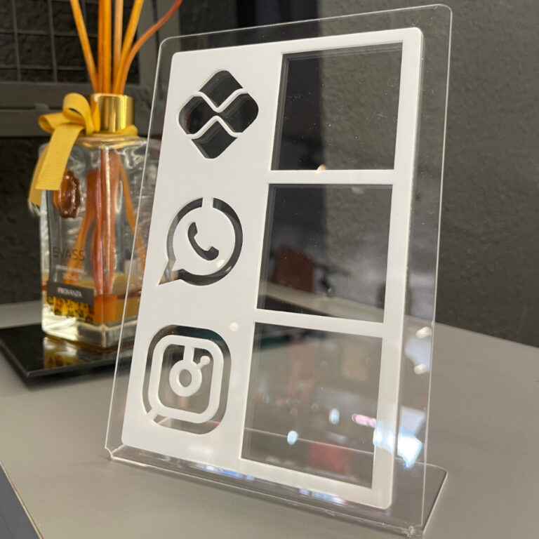 Placa Pix Display Acrílica Qr Code Mesa Balção 