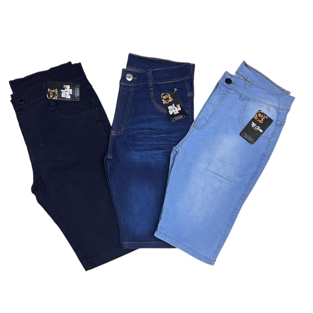 KIT COM 3 BERMUDAS – Bermuda Jeans Masculina – Envio 24H