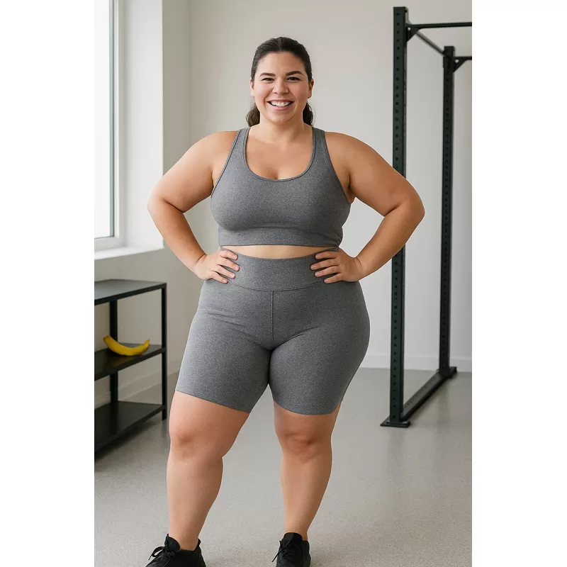 Kit C/ 2 Bermuda Feminina Plus Size Legging Short Feminino Fitness Academia Meia Coxa Liso Curve Cic
