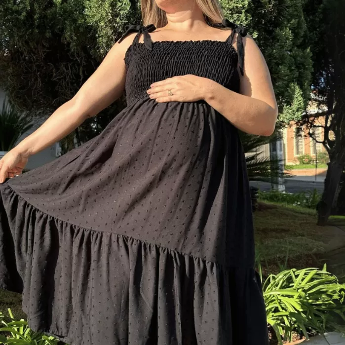 Moda para gestantes Grávidas Lactantes Vestido Mi