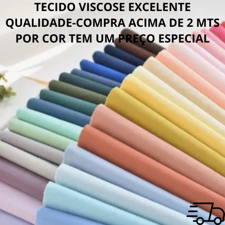 Tecido Viscose lisa 100% Varias cores-Largura 1,47