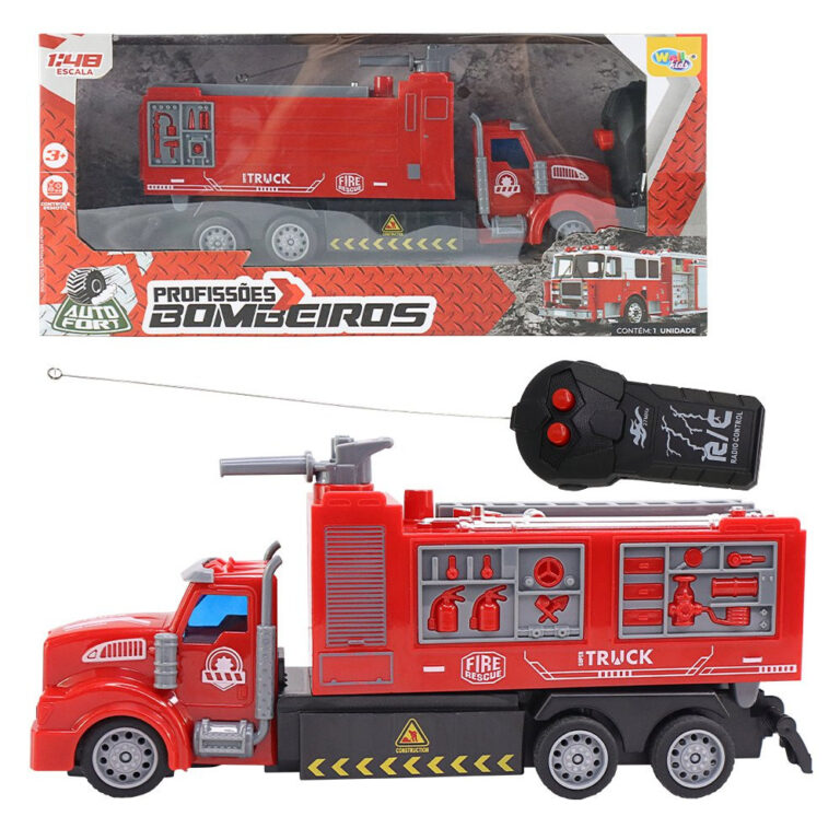 Carrinho Controle Remoto policia Bombeiro Brinqued