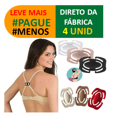 kIT 4 Clips Realça Busto para Alça de Sutiã 