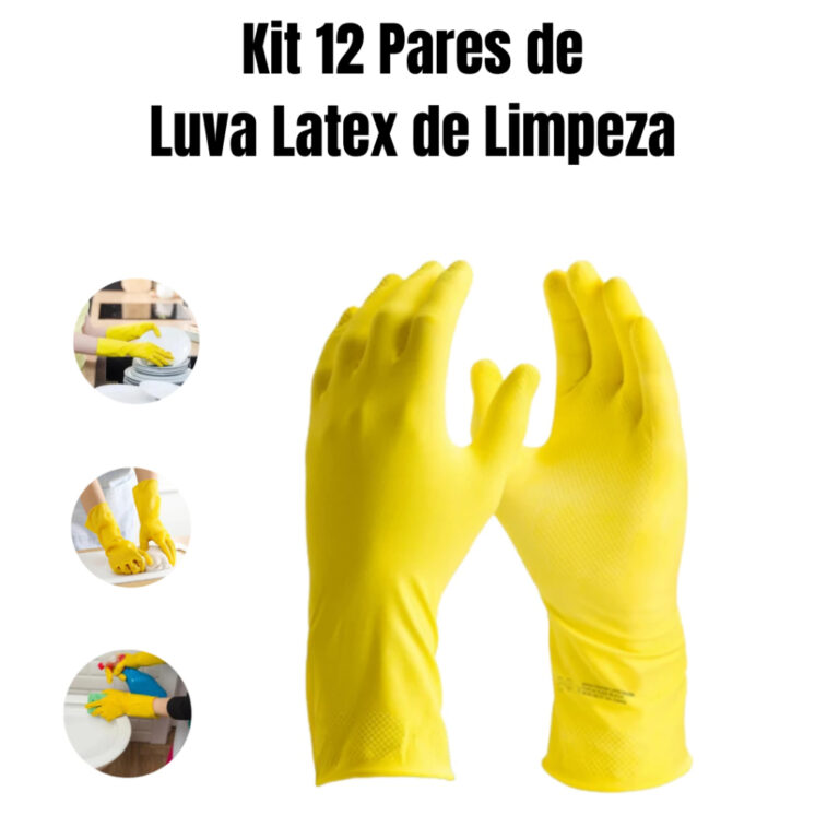 Kit de Luva de Limpeza Amarela emborrachada –