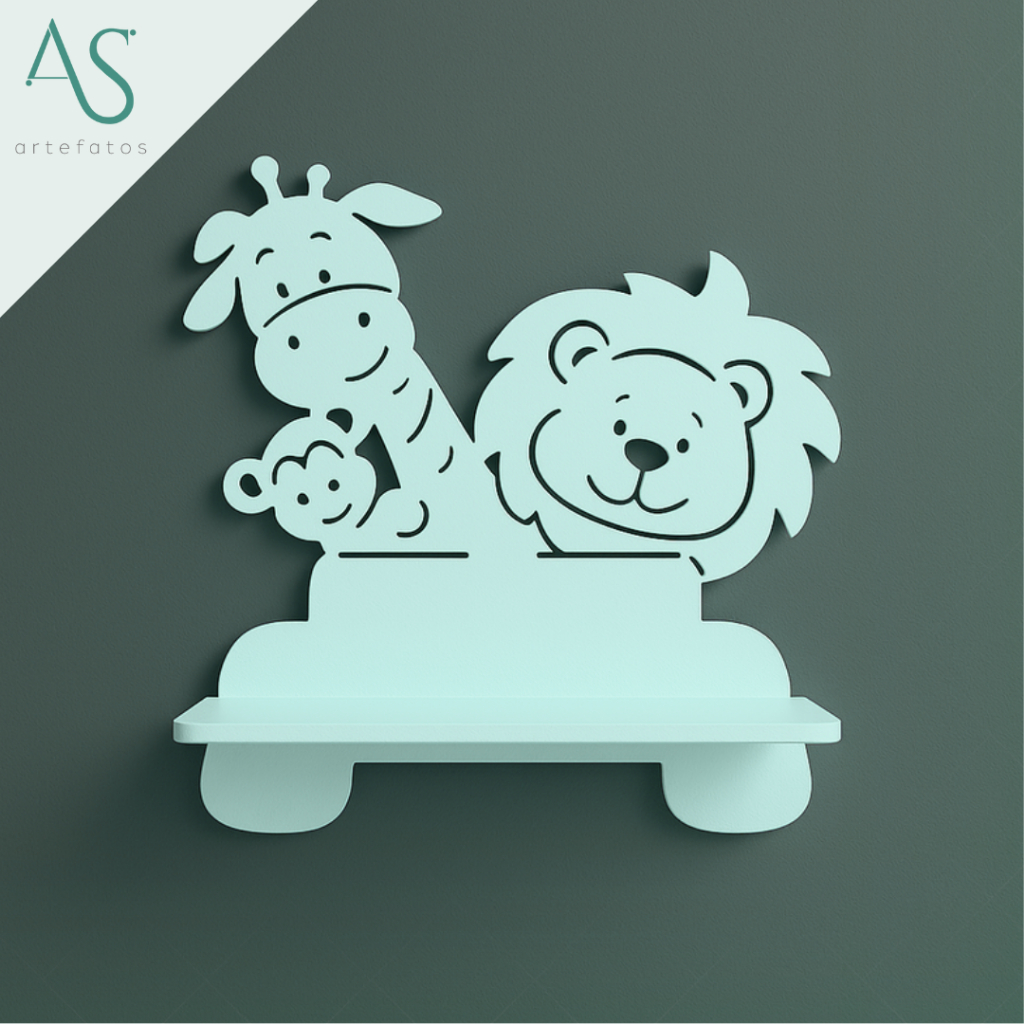 Trio de Prateleiras Modelo Safari Quarto Infantil