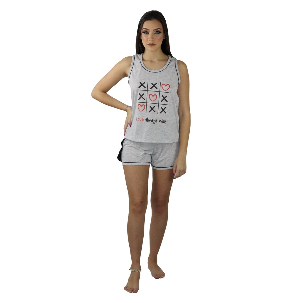 Short Doll Malha Mescla Baby Doll Camiseta
