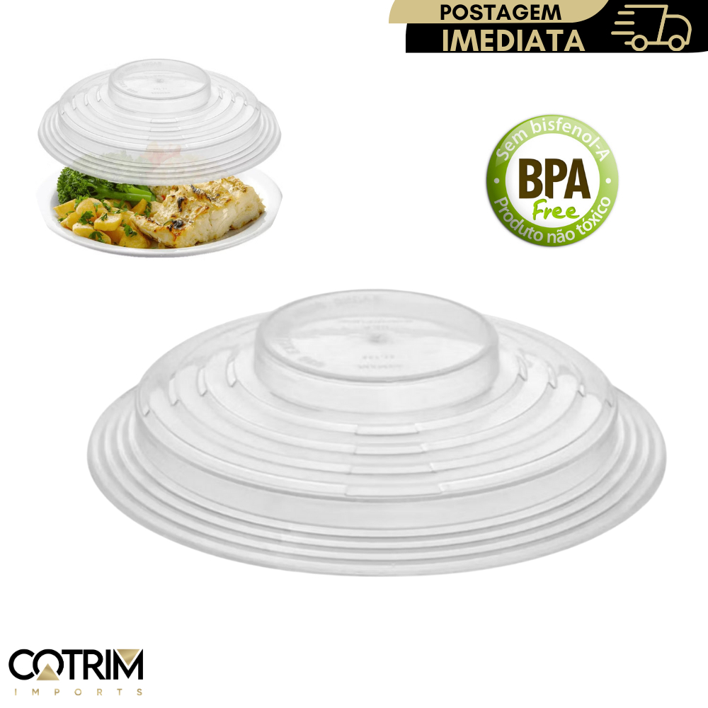 Tampa Protetora de Alimentos de Micro-ondas Livre de BPA De Plástico 26cm