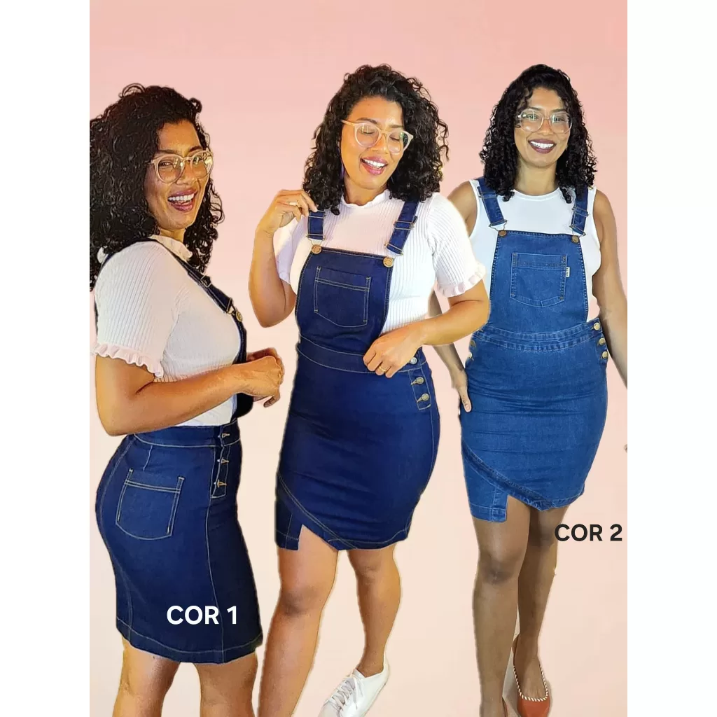 Jardineira Feminina com Lycra Moda Modesta Confortável 14025