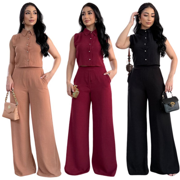 Conjunto Feminino Calça Pantalona Blusa Feminina 