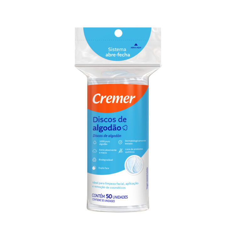 Algodão em Discos Dupla Face Cremer 50 ou 100 uni