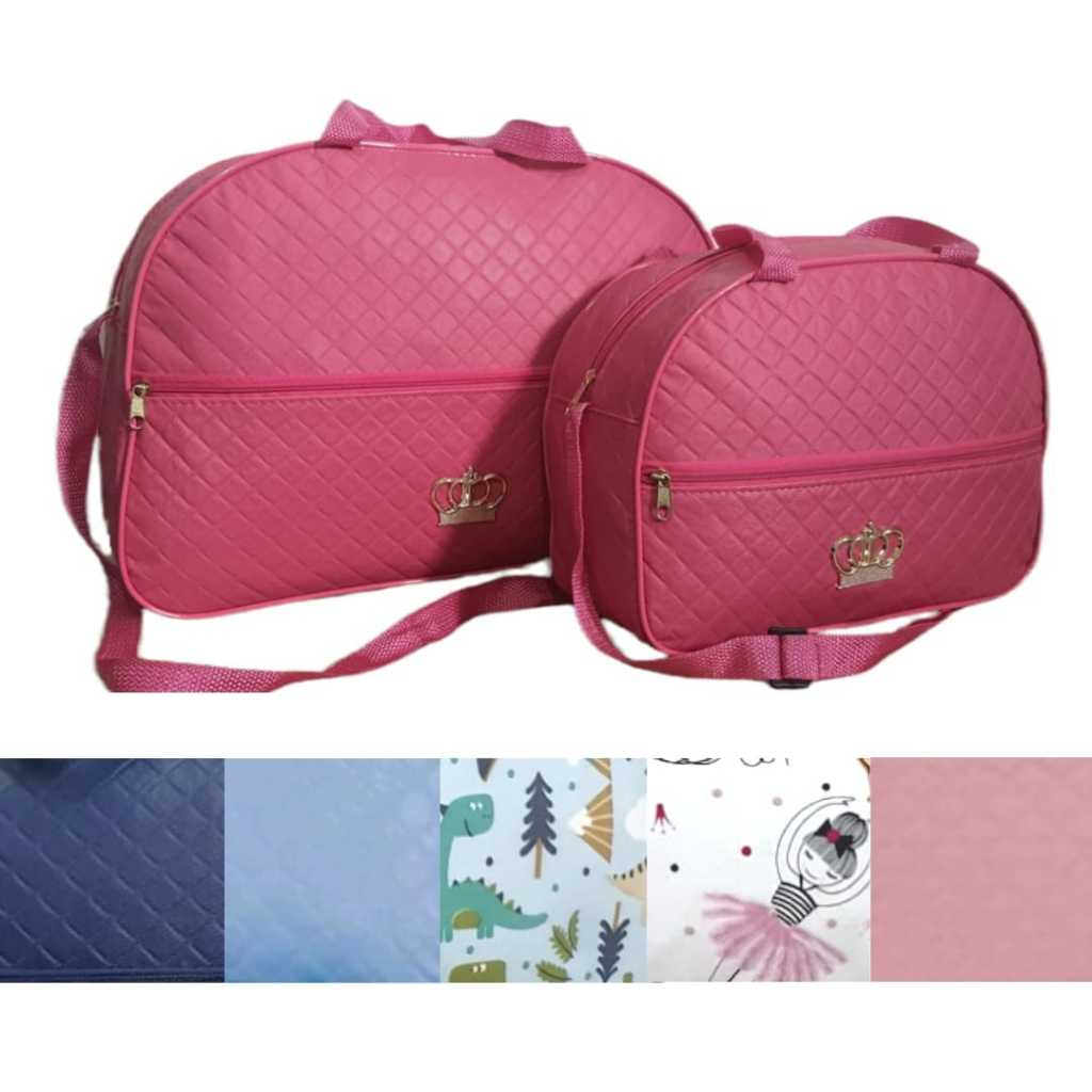 Kit Bolsa Mala Maternidade Menino Mala de Mamãe Bebe Acompanha 2 peças